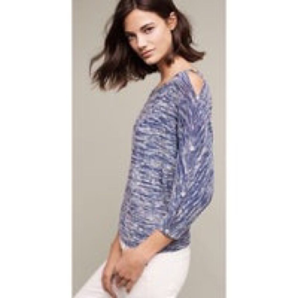 ✨Anthropologie Postmark Malu Dolman Navy Space Dye Top